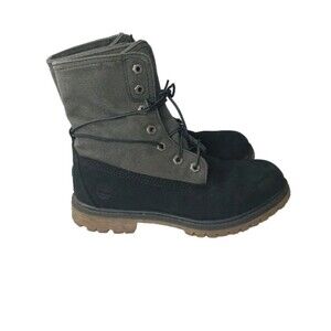 Timberland Anti fatigue Boots Women's Size 7 Canvas & Suede Black & Gray